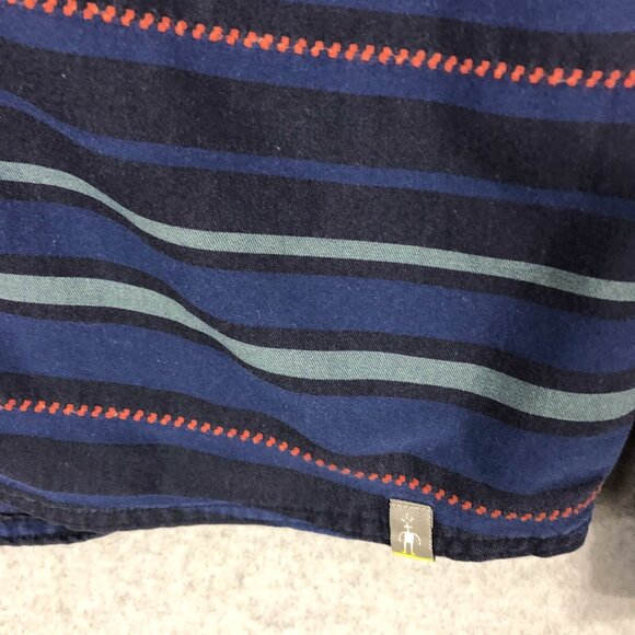 Smart Wool Striped Button Down Shirt Size Medium - Picture 2 of 6